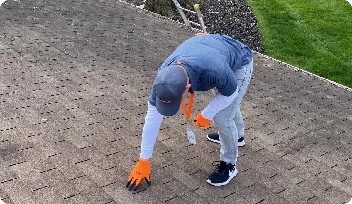 Inspecting a roof for wind and hail damage